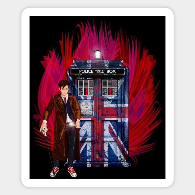 British Time lord Sticker by Dezigner007